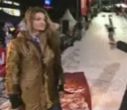 Snowboarder Crashes into Danish Model